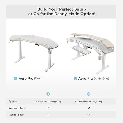 EUREKA ERGONOMIC Standing Desk, 72" Electric Adjustable Height Desk,Wing Shaped Computer Desk Large Music Studio Table, Dual Motor&Slot, Maple