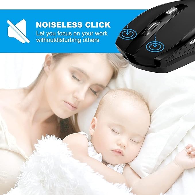 Guiheng Wireless Mouse, 2.4Ghz Wireless Mouse Computer Mouse 1200DPI,6 Buttons with Nano Receiver for Laptop,PC,Chromebook,Computer,Notebook,Office-10 Pack