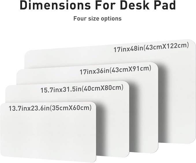 Aothia Leather Desk Pad Protector, Mouse Pad,Office Desk Mat, Non-Slip PU Leather Desk Blotter, Laptop Desk Pad, Waterproof Desk Writing Pad for Office and Home (48"x17", Off-White)