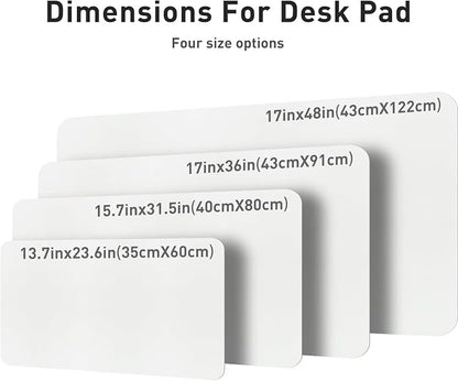 Aothia Leather Desk Pad Protector, Mouse Pad,Office Desk Mat, Non-Slip PU Leather Desk Blotter, Laptop Desk Pad, Waterproof Desk Writing Pad for Office and Home (48"x17", Off-White)