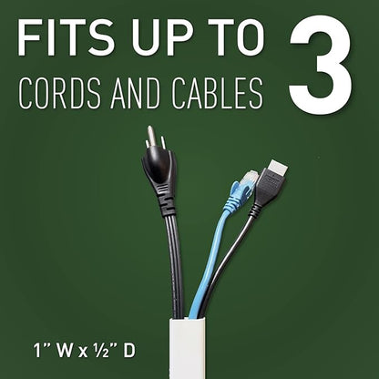 Legrand Wiremold Cable Management Kit, CordMate II, Cord Organizer and Hider, Cord Cover, Concealer, and Protector for Wall, Medium Capacity, CMK50