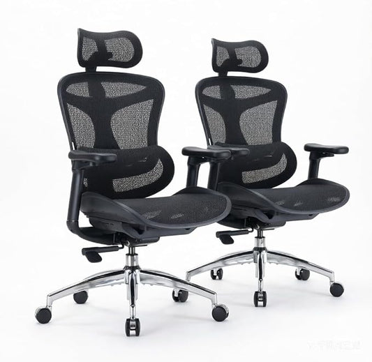 SIHOO Doro C300 Ergonomic Office Chair with Ultra Soft 3D Armrests, Dynamic Lumbar Support for Home Office Chair, Adjustable Backrest Desk Chair, Swivel Big and Tall Computer Chair 2 Packs Black