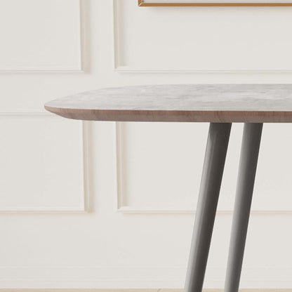 HIPIHOM 47.2'' Dining Table Set for 4,Modern Wood Dining Table,Leather Dining Chairs 4,Table and Chairs Set of 4,Ideal for Kitchen Dining Room (Gray Table + 4 Gray Chairs, 47.2")