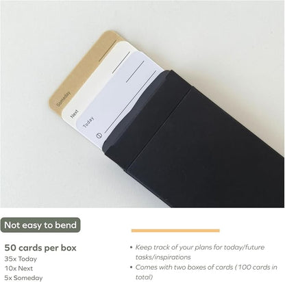 muso wood Daily To Do List Planner with Walnut Stand - 100 To Do List Cards - Undated Daily Planner Notepad for Desk Accessories and Supplies, Enhanced Productivity, Work Office Accessories