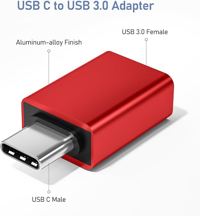 Basesailor USB C to USB Adapter 3Pack,Type C Thunderbolt 4 Converter,USBC Male to USBA 3.0 Female OTG Connector for Ford Mustang Mach-E,Tesla Model 3/Y,Samsung S25 S26,MacBook Pro Air,Camera,iPhone 17