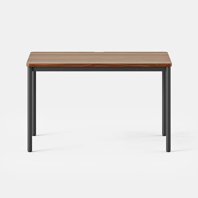 Branch Daily Desk - Functional at Home Office Desk with Effortless Assembly, Timeless Design, Rounded Corners, and Built-in Cable Notch - 48” W x 28.5” H x 24” D - Walnut Work Table