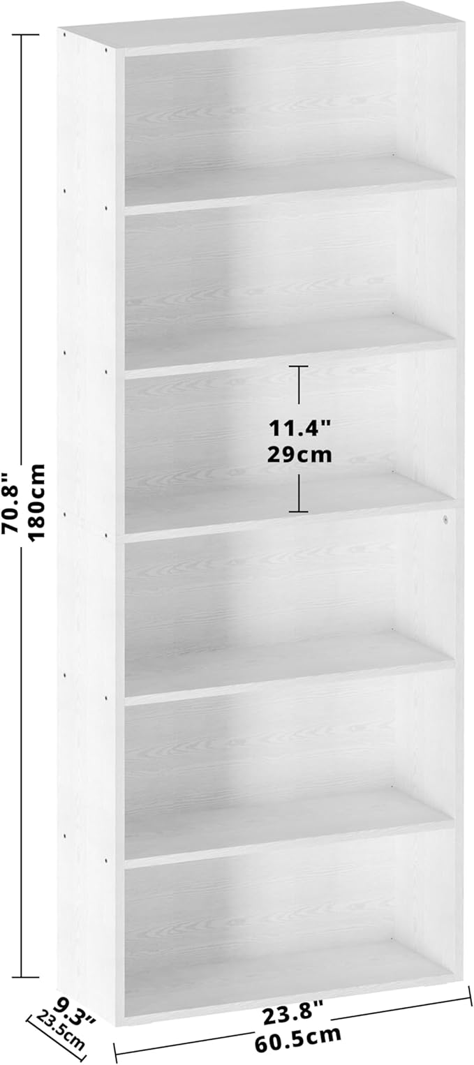IRONCK Bookshelves and Bookcases Floor Standing 6 Tiers Display Storage Shelves 70 in Tall Bookcase Home Decor Furniture for Home Office, Living Room, Bed Room