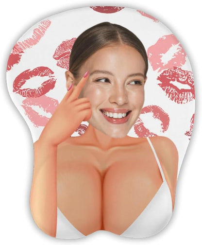 Custom Face Funny & Naughty Personalized Photo 3D Mouse Pad, Custom Face Sexy Body 3D Mouse Pad for Naughty Couple Funny Coworkers Troll, Adult Jokes Gifts for Couple Coworker Troll