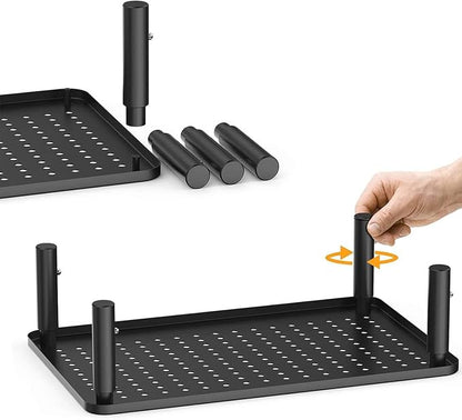 suptek Monitor Stand Riser for Computer,Laptop,Printer, Notebook and All Flat Screen Display with Vented Metal Platform,3 Height Adjustable Laptop Riser,2 Pack,Black(MST003-2)