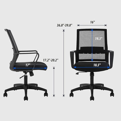 BestOffice Desk Chair for Office which is Ergonomically Made with Cushion, Armrest & Lumbar Support, Nylon (Black)