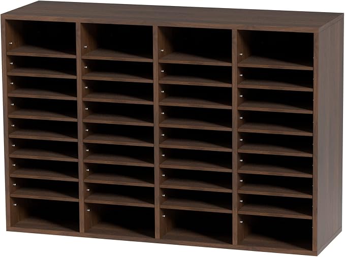 VEVOR Literature Organizers, 36 Compartments Office Mailbox with Adjustable Shelves, Wood Literature Sorter 39.3x12x26.8 inches for Office, Home, Classroom, Mailrooms Organization, EPA Certified Brown