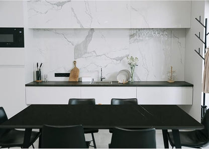 Kaboon 60x24 inches Tabletop, Solid One-Piece Desktop for Sit Stand Desk, Double Desks, L Desk DIY,Wood Countertop Home or Commercial Use,1 inch Thick, Could Atlas/Black Marble, 23.62" D x 59.1" W