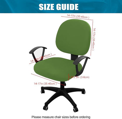 Smiry Stretch Printed Office Computer Chair Covers, Universal Washable Removable Desk Rotating Chair Slipcovers Protector, Seat + Backrest Cover - Olive Green