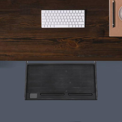 Desk Drawer Keyboard Tray Keyboard Drawer Under Desk Ergonomic Sliding Keyboard Shelf Pull Out Keyboard Tray for Office Home, Black