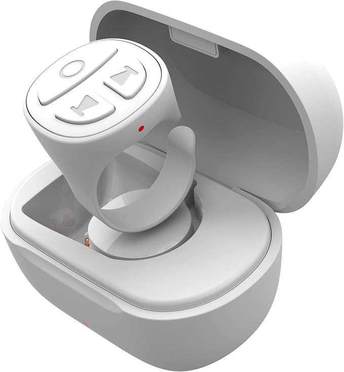 Tiktok Scrolling Ring, Bluetooth Camera Remote Control, Scrolling Ring Remote for iPhone TikTok FB YouTube IG Android Phone, Fingertip Wireless Scroller Page Turner (White)