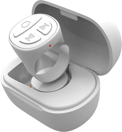 Tiktok Scrolling Ring, Bluetooth Camera Remote Control, Scrolling Ring Remote for iPhone TikTok FB YouTube IG Android Phone, Fingertip Wireless Scroller Page Turner (White)
