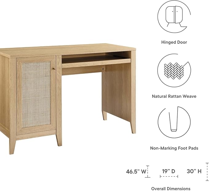 Modway Soma Desk, Oak, 47"