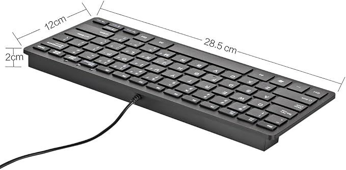 iKKEGOL USB Mini Slim Wired 78 Key Small Super Thin Compact Keyboard for Desktop Laptop PC Win 7 Mac (Black)