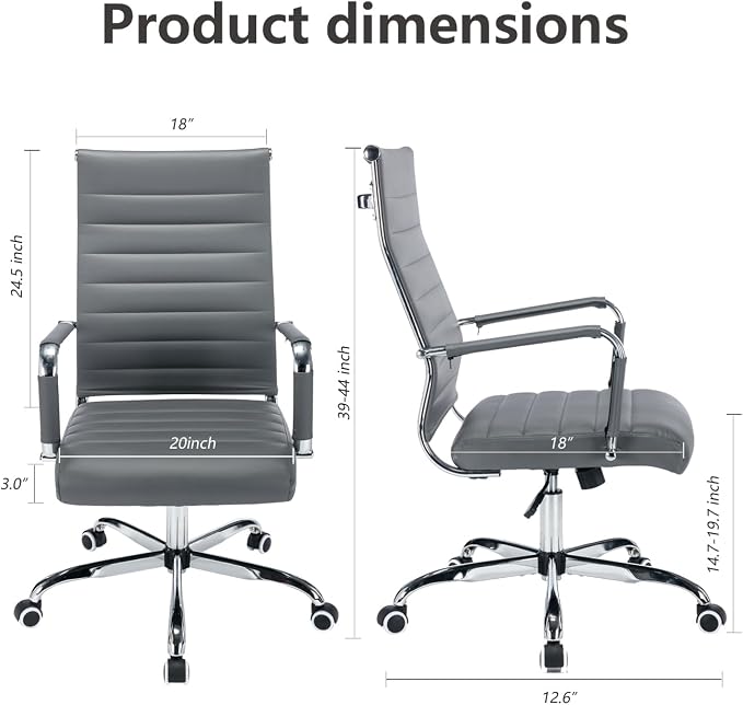 Office Desk Chair Leather, Conference Room Chairs with Wheels, Modern Executive Computer Guest Chairs with Arms.