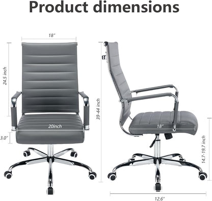 Office Desk Chair Leather, Conference Room Chairs with Wheels, Modern Executive Computer Guest Chairs with Arms.
