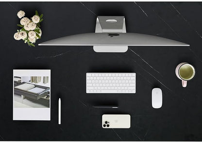 Kaboon 48x30 inches Tabletop, Solid One-Piece Desktop for Sit Stand Desk, Double Desks, L Desk DIY,Wood Countertop Home or Commercial Use,1 inch Thick, Could Atlas/Black Marble, 30" D x 47.25" W