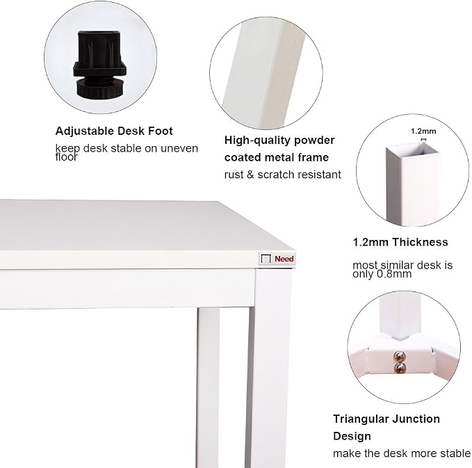 SogesHome 63 inches Computer Desk Office Desk Gaming Desk PC Desk Coner Computer Table Writing Table Workstation, for Home Office Use, White, AC3DW-160-SH