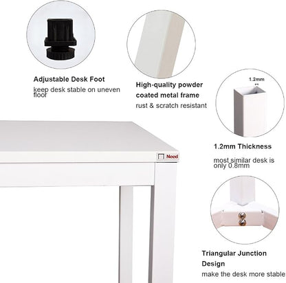SogesHome 63 inches Computer Desk Office Desk Gaming Desk PC Desk Coner Computer Table Writing Table Workstation, for Home Office Use, White, AC3DW-160-SH