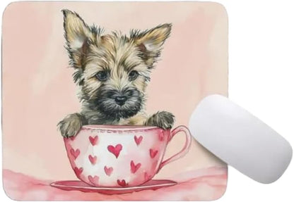Dog Mousepad Desktop Laptop Computer Accessories Puppy in Tea Cup Mouse Pad Home Office Gaming Work Desk Computer Non-Slip Rubber Mousepad (Australian Terrier)