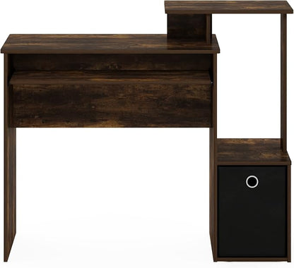 Furinno Econ Computer Writing Desk, Amber Pine/Black