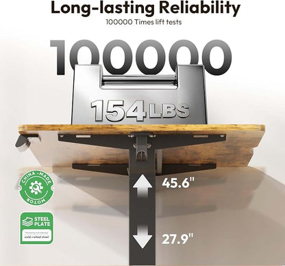 Large Electric Standing Desk,63x28 Inches Adjustable Height Stand up Desk, Sit Stand Home Office Desk, 3 Preset Heights,Equipped with Hooks,Ergonomic Computer Desk Workstation，Brown