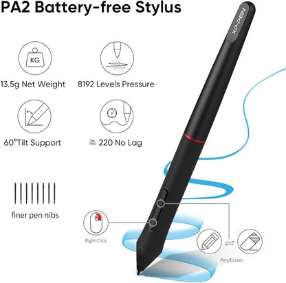 XPPen Drawing Tablet with Screen Full-Laminated Graphics Drawing Monitor Artist13.3 Pro Graphics Tablet with Adjustable Stand and 8 Shortcut Keys (16384 Levels Pen Pressure, 123% sRGB)