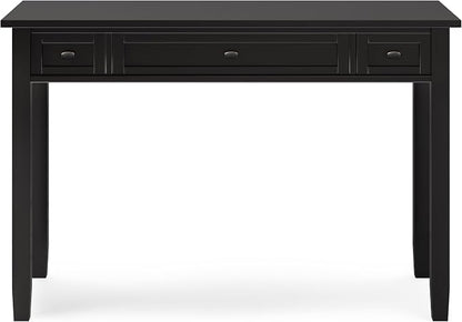 SIMPLIHOME Warm Shaker Desk - 48 Inch Wide Solid Wood Writing Desk in Hickory Brown, Transitional Home Office Computer Table for Workspace or Study with Flip-Down Keyboard Tray and 2 Drawers