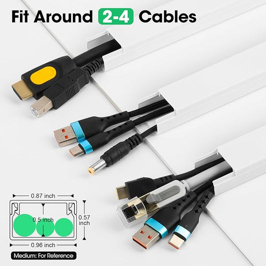 Cord Hider Kit, 58in Cord Covers for Wires on Wall, Paintable Wire Covers for Cords, Self-Adhesive Cable Hider Cord Organizer, Wire Hiders, 4X L14.5in X W0.96in x H0.57in