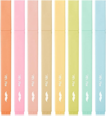 Mr. Pen- Aesthetic Highlighters No Bleed, 8 Pack, Pastel Colors, Chisel Tip | Cute Highlighters Assorted Colors for Journaling, Highlighting, Underlining, Fast Dry, Back to School Supplies