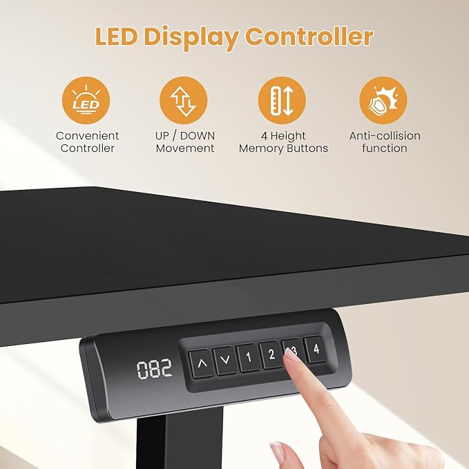 63” L Shaped Standing Desk with Charging Station,Supports Left and Right Swapping,Electric Height Adjustable Corner Stand Up Desk.Free Hook, Lockable Wheels,Mouse Pad,Black
