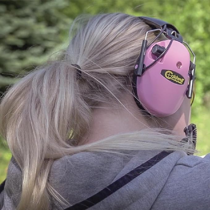 Caldwell E-MAX Electronic Hearing Protection with Low Profile, Adjustable, 23 NRR, For Range, Shooting, and Hunting