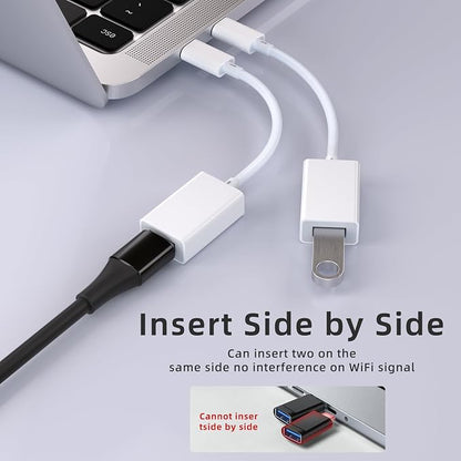 USB C to USB 3.0 Adapter [2 Pack], USB C Male to USB Female OTG Cable Thunderbolt3 to USB Adapter Compatible with MacBook Pro/Air, iPhone 17 Pro Max/17 Plus/17/16/15, Galaxy S24/S23/S22/S21