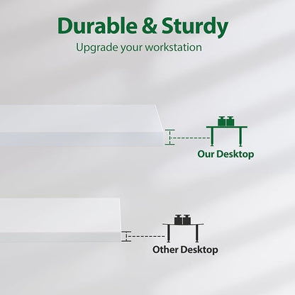 Agilestic Electric Standing Desk, 71 x 31.5 Inches Height Adjustable Desk, Sit Stand up for Work Office Home, Ergonomic Rising Computer Table with Memory Preset, White