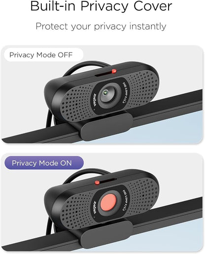wegear Full HD 1080p Webcam for PC, Laptop & Desktop, Built-in Dual Microphones, Privacy Cover, 85°FOV, Fixed Focus, Plug & Play USB-A Computer Camera for Zoom, Teams, FaceTime, Google Meet, Streaming
