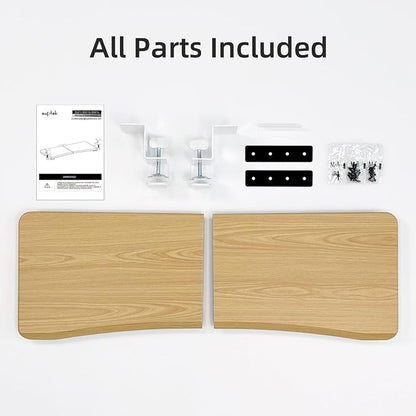 suptek Large Keyboard Tray Under Desk Pull Out with C Clamp Mount, Keyboard & Mouse Tray, 34 (38 Including Clamps) x 11.8 inch Slide-Out Platform Computer Drawer for Typing, Light Wood, DSF1LQM
