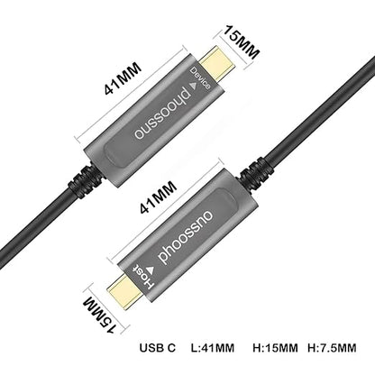 UL CMP Plenum Rated USB C to C Fiber Optical 3.1Cable 10Gbps 30M Compatible with Microsoft Azure Logitech Camera Aver &Vaddio & Barco ClickShare Touch Screen Kinect Intel RealSense