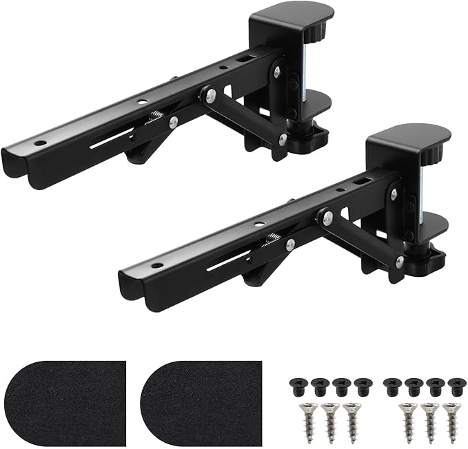 2PCS Black Desk Extender Foldable Keyboard Tray with Screws for Workstation Organizer Office and Home
