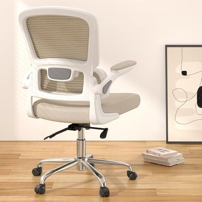 Logicfox Office Chair, Ergonomic Desk Chair - Thick Cushion Adjustable Height Computer Chair with Lumbar Support and Flip-up Armrests, Home Office Desk Chairs, Swivel Executive Task Chair