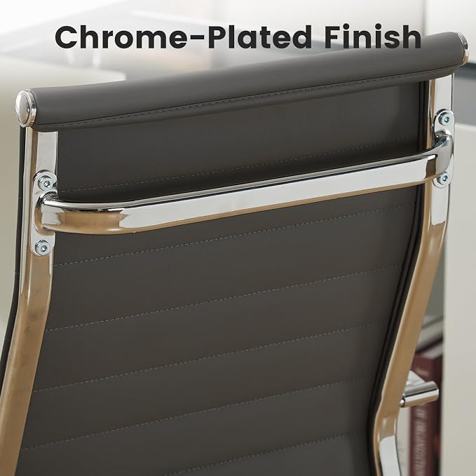 Office Desk Chair Leather, Conference Room Chairs with Wheels, Modern Executive Computer Guest Chairs with Arms.