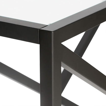 Calix 42'' Wide Rectangular Console Table in Blackened Bronze