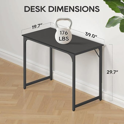 BestOffice Computer Desk,Home Office Desk, Modern Simple Style for Home Office Study Writing (Black, 39 Inch)