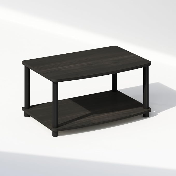 Furinno Turn-N-Tube Printer Stand with Storage, 2-Tier Printer Table, Under Desk Printer Stand, Toolless Assembly, for CPU, Office Supplies, Home Office, Espresso
