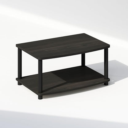 Furinno Turn-N-Tube Printer Stand with Storage, 2-Tier Printer Table, Under Desk Printer Stand, Toolless Assembly, for CPU, Office Supplies, Home Office, Espresso