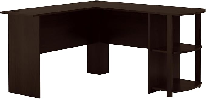 Ameriwood Home Dakota L-Desk with Bookshelves, Espresso
