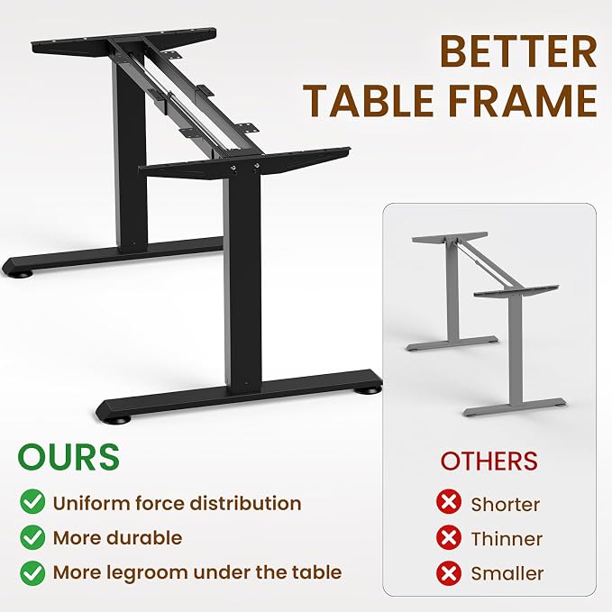 Veken 63" x 28" Super Large Standing Desk, Conference Room Tables, Height Adjustable Electric Computer Desk, Sit to Stand Up, Modern Workstation for Home Office, Writing, Gaming Study, Brown